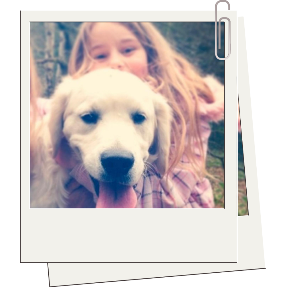 Old polaroid photo of holly as a child